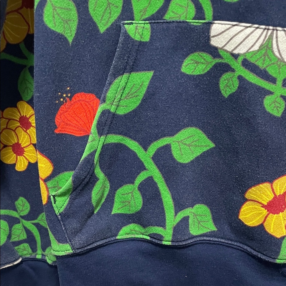 Roberto Lugo Blue Hoodie with Floral Design - Unisex - Picture 7 of 8